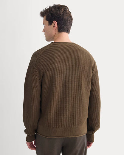 Waffle Rollneck Crew in Everyday Cotton | Cocoa