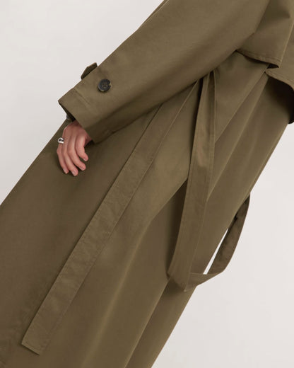 The Cotton Long Trench Coat | Beech
