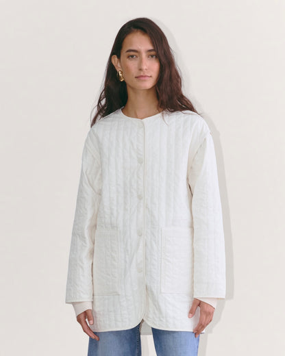The Midi Quilted Liner | Bone