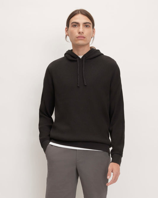 The Waffle-Knit Hoodie | Black