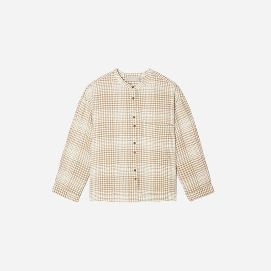 The Linen Billow Blouse | Iced Coffee Grid