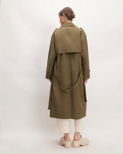 The Cotton Long Trench Coat | Beech
