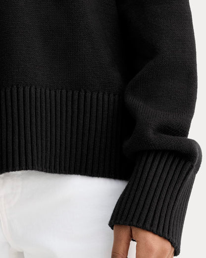 The Boxy Turtleneck in Everyday Cotton | Black
