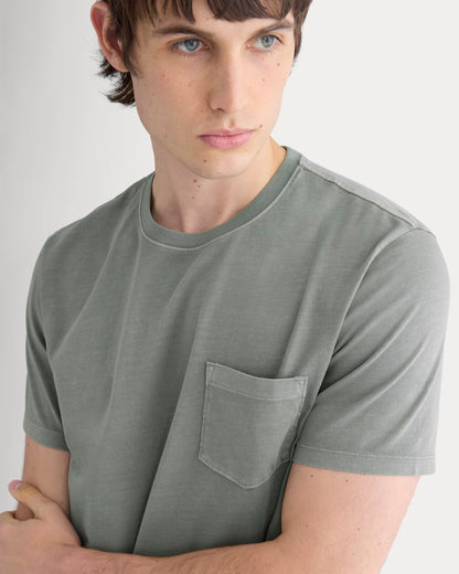 The Essential Organic Garment-Dyed Crew | Agave Green