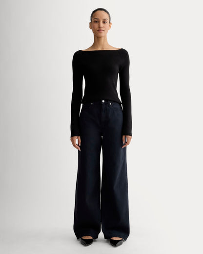 The Knit Boatneck Top | Black