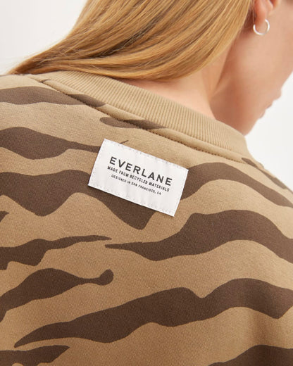 The ReTrack Oversized Crew | Cocoa Tiger Stripe