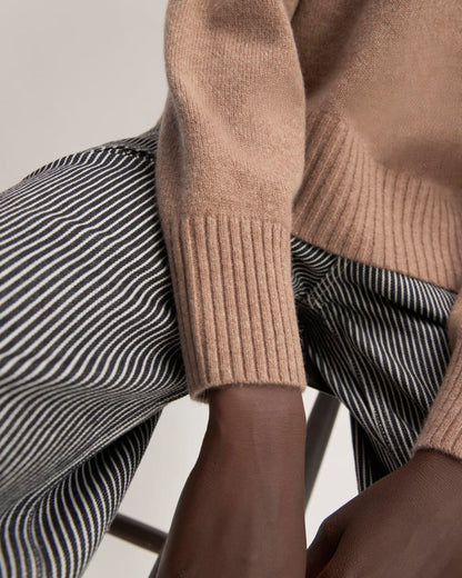 The Boxy Crew in Cashmere | Heathered Woodsmoke