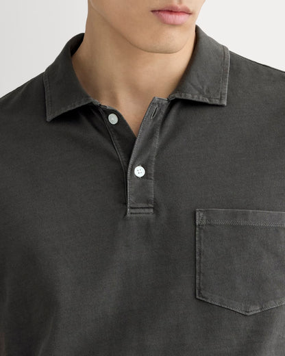 The Essential Organic Garment-Dyed Polo | Black