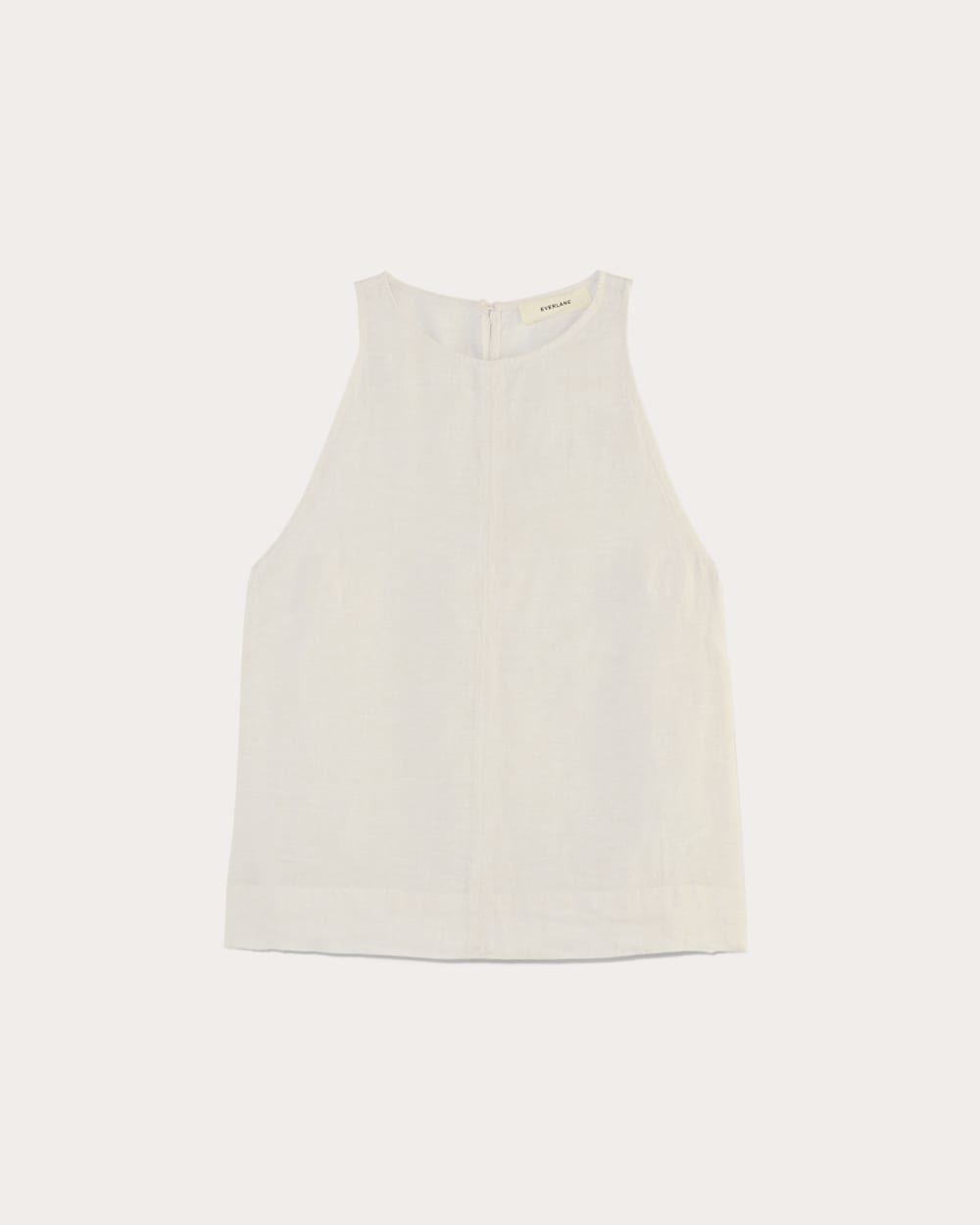 The Linen High-Neck Tank | Natural Chambray