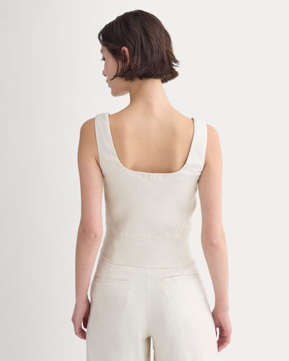 Square Tank in Stretch Linen | Birch