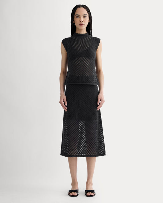 The Lace Knit Skirt | Black