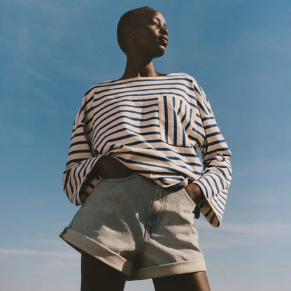 The A-Line Denim Short | Powder Blue