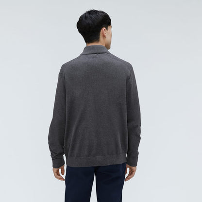 The No-Sweat Full Zip Sweater | Heather Ash
