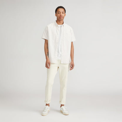The Organic Short Sleeve Oxford Shirt | Sahara / Off-White