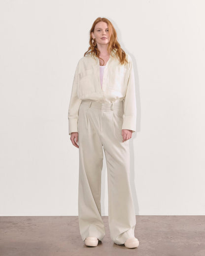 The Draper Pleated Pant in Buttersmooth | Sandstone | 30" Inseam
