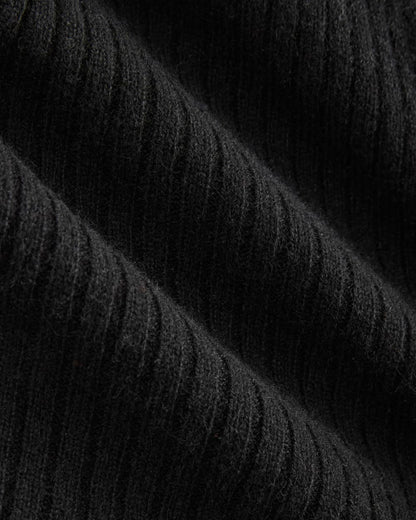 Cashmere Ribbed V-Neck Cardigan | Black