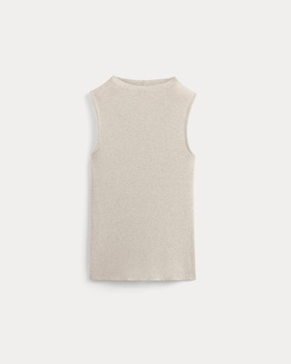 The Luxe Rib Funnel-Neck Tank | Heathered Oat