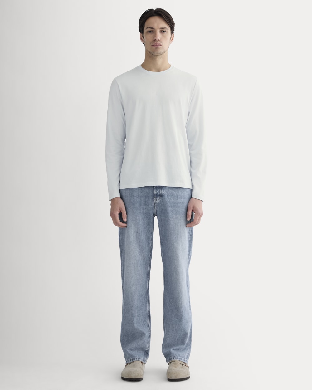 The Essential Organic Long-Sleeve Tee | Air Blue