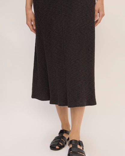 The Rib-Knit A-Line Tank Dress | Black