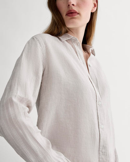 The Must-Have Shirt in Linen | Stone / White
