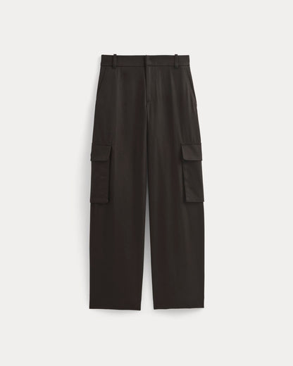 Wide-Leg Cargo Trouser in Buttersmooth | Black