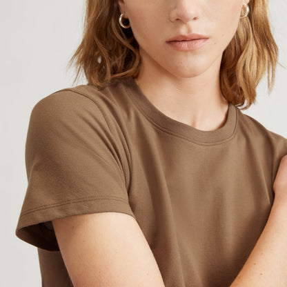 The Box-Cut Tee in Essential Cotton | Toasted Coconut | No Pocket