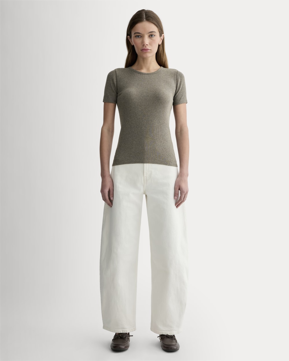 The Luxe Rib Crew | Heathered Fatigue