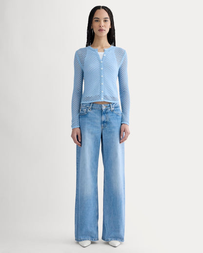 The Lace Knit Cardigan | Sky Blue