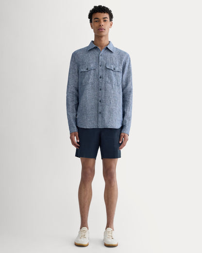 The 7" Linen Trouser Short | Navy