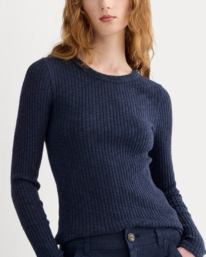 The Cozy Rib Long-Sleeve Tee | Navy
