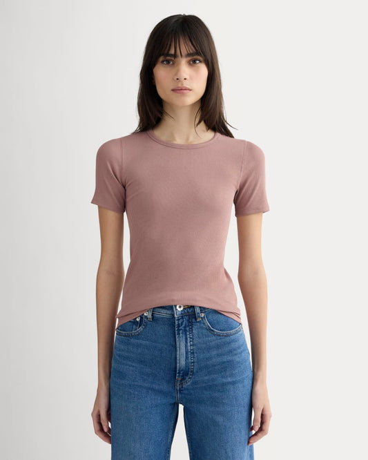 The Luxe Rib Crew | Rose Dusk