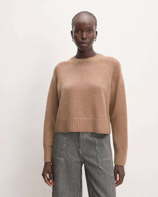 The Boxy Crew in Cashmere | Heathered Woodsmoke