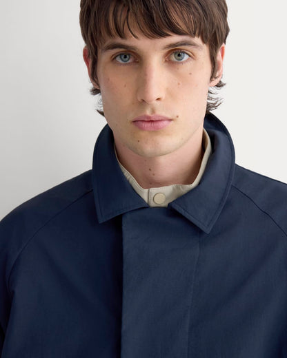 Re:Cycled Nylon Mac Coat | Deep Navy