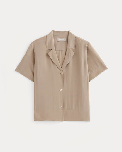 The Notch Shirt in Washable Silk | Burnt Sugar