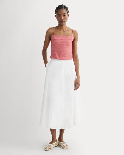 The Seamed Top in Stretch Linen | Classic Red Gingham