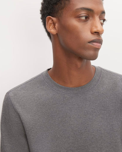 The Waffle Long-Sleeve Crew | Heathered Charcoal