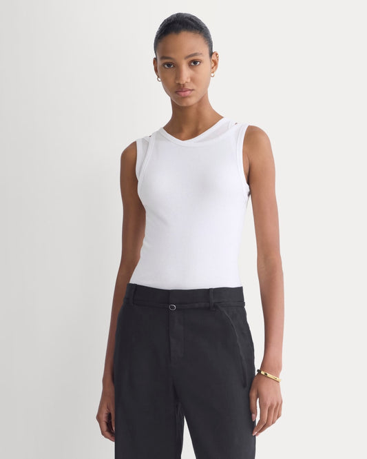 Tissue Layered Tank | White