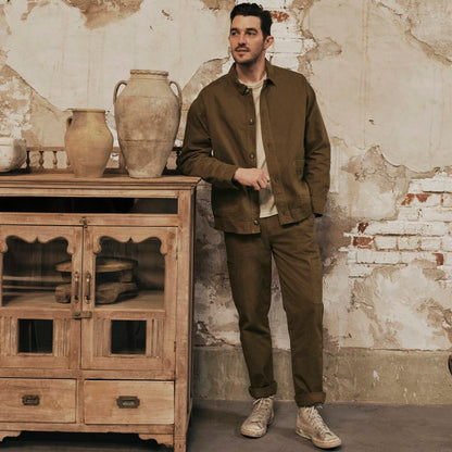 The Organic Cotton Herringbone Utility Jacket | Beech