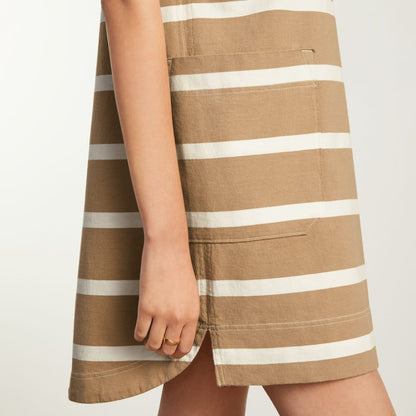 The Oversized Mariner Dress | Iced Coffee / Tan