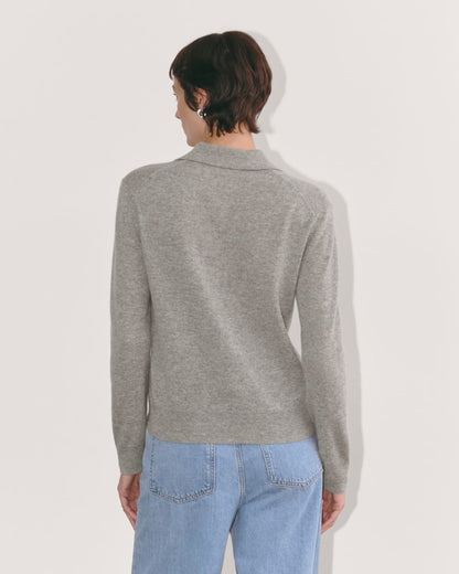 The Classic Polo in Cashmere | Light Heather Grey