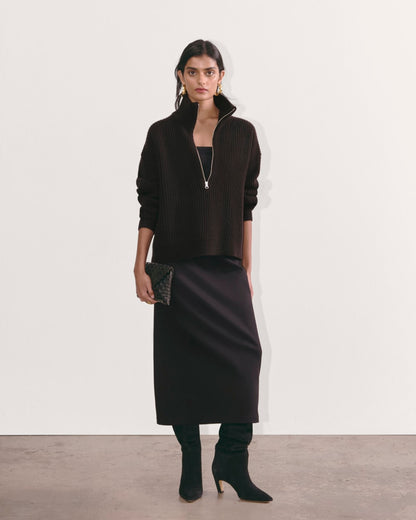 The Half-Zip Sweater in Luxe Merino | Black