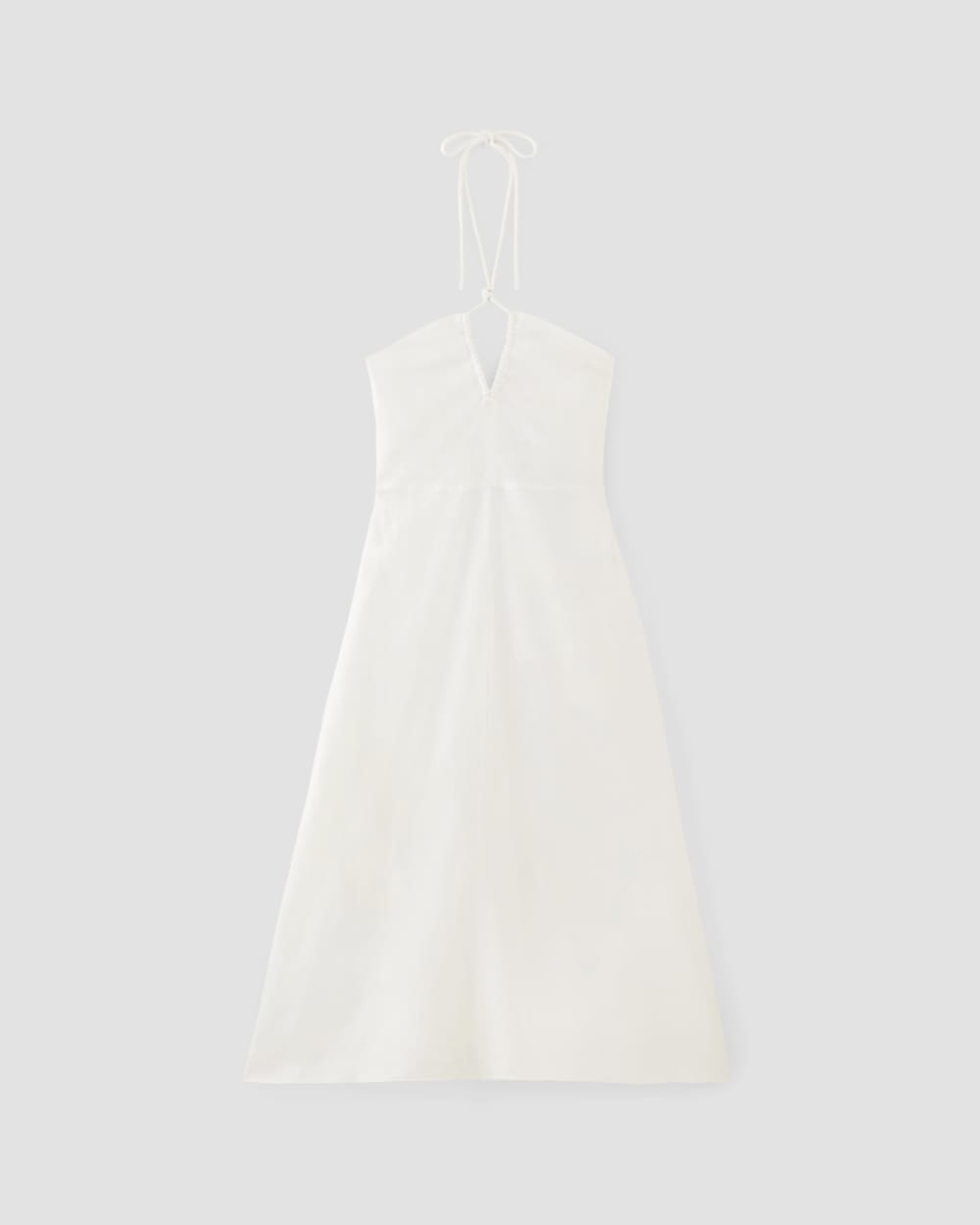 The Linen Halter-Neck Dress | White