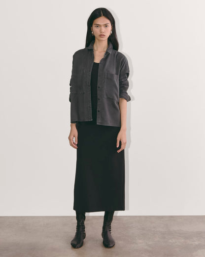 The Boxy Overshirt in Buttersoft | Graphite