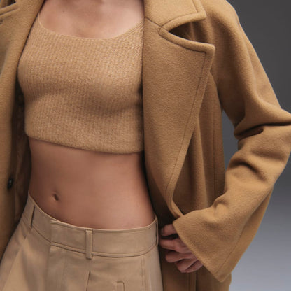 The Italian ReWool® Long Peacoat | Camel