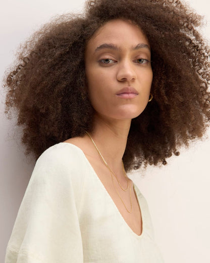 The Scoop Top in Linen | Bone