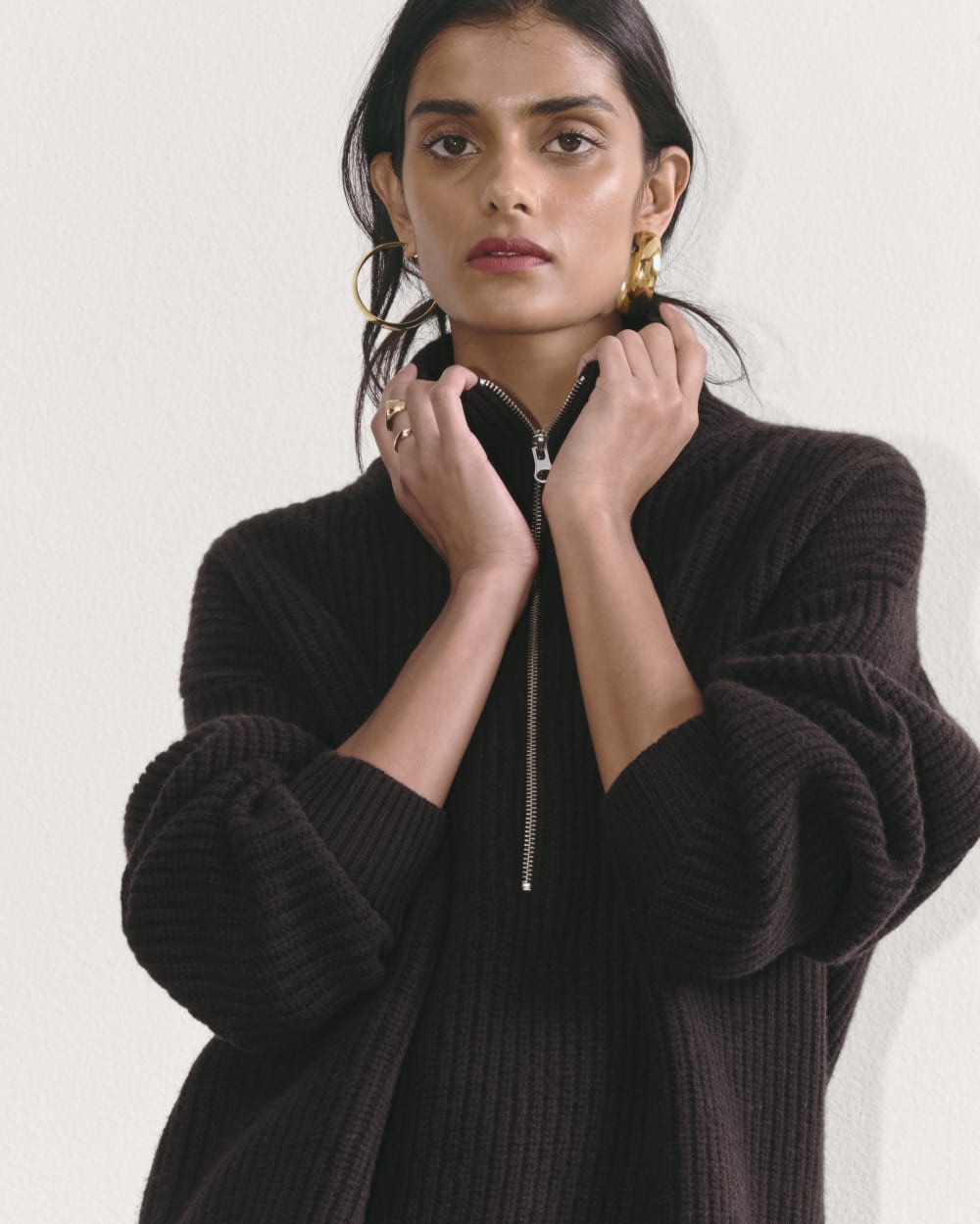 The Half-Zip Sweater in Luxe Merino | Black