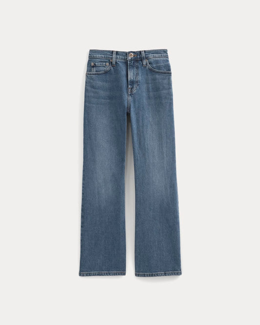 High-Rise Kick Flare Jean | Washed Indigo