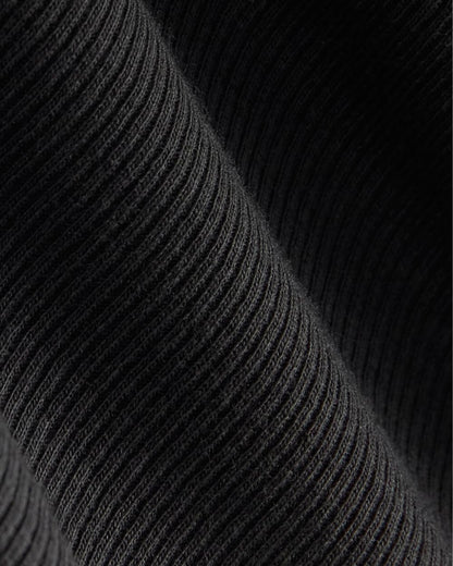 The Luxe Rib Funnel-Neck Tank | Black
