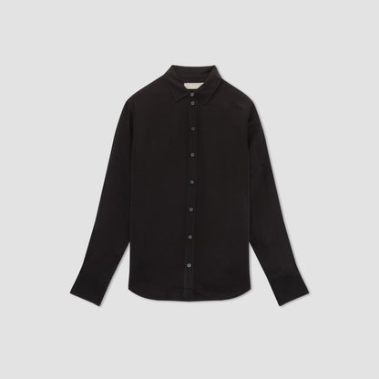 The Satin Relaxed Shirt | Black