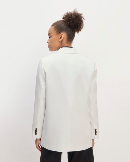 The Oversized Blazer in Buttersmooth | White